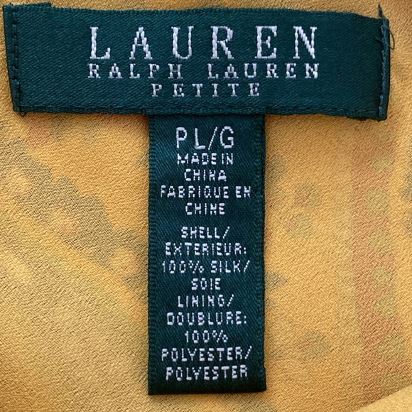 Ralph Lauren Colorful Silk Paisley Keyhole Halter Neck Top Yellow Large Petite - Picture 5 of 9